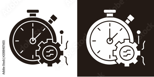 Smart Productivity  Icon  Set Glyph White Style Collection  