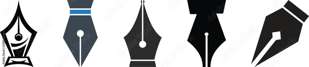Foto Pen nib icon set