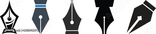 Foto Pen nib icon set