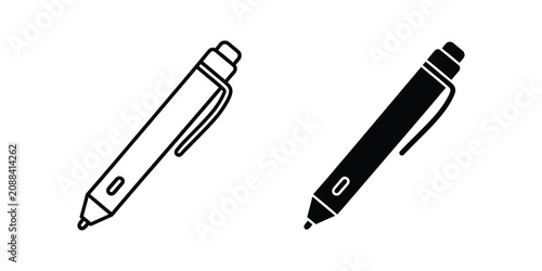 Foto Digital stylus pen for and touch screen input in outline and solid black variati