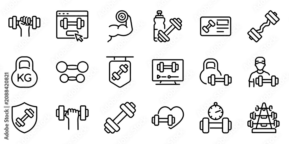 Fototapeta premium Set of outline icons related to oil, fuel drop. Linear icon collection. Editable stroke. Vector illustration