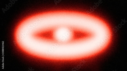 Abstract grainy red neon ring background with glow effect