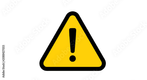 Yellow Exclamation Mark Warning Sign.