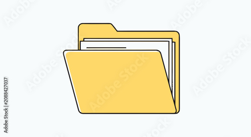 Yellow File Folder Icon Graphic.