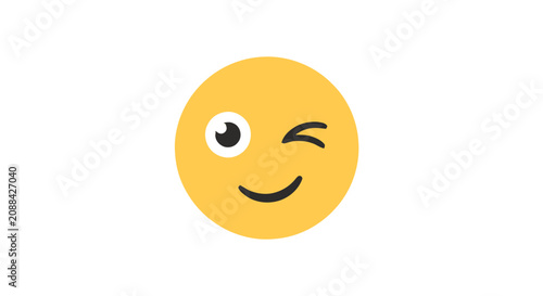 Winking Smiling Yellow Face Emoji.