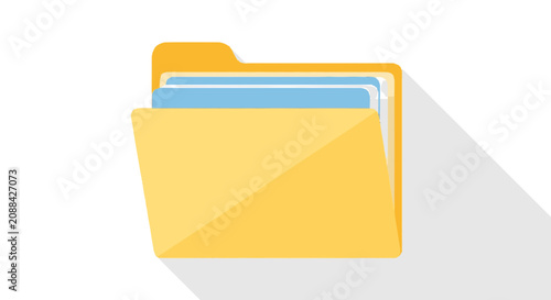 Yellow Folder with Blue Files.
