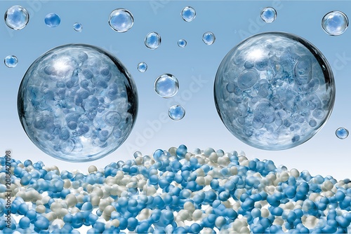 Exosomes released from cellular membrane into extracellular environment, nanoscopic lipid bilayer vesicles carrying RNA, proteins, molecular cargo. Biomolecular components, intercellular transport