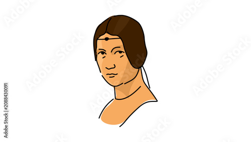 Φωτογραφία La Belle Ferronniere , color vector illustration