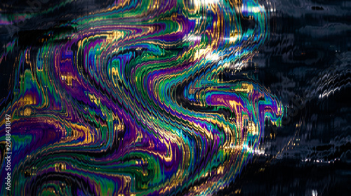 Tableau sur toile Mesmerizing vertical glass stripes wallpaper with a vibrant, swirling abstract d
