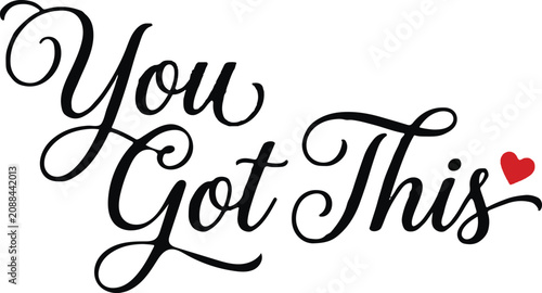 Canvastavla Inspirational typography 'you got this' with heartfelt motivation