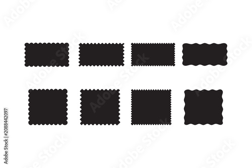 Set of decorative rectangular frames with different border styles for design and crafting.