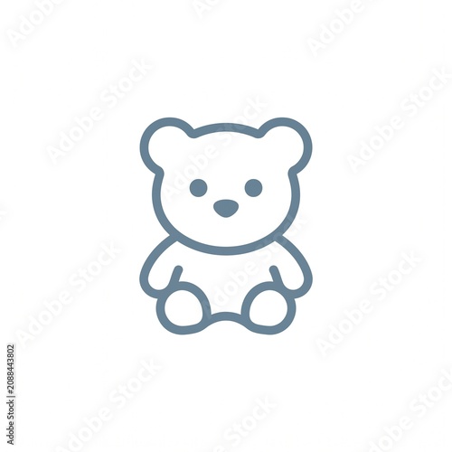 Cute Teddy Bear Line Icon for Baby Shower, Childcare, and Toy Store Branding Illustrations