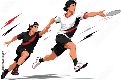 Foto Two men playing ultimate frisbee sport athletes