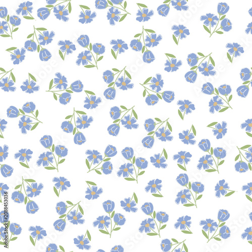 coquette seamless pastel flowers pattern. Delicate petals and vibrant blossoms create an artistic and vintage botanical illustration. Perfect for wallpaper, fabric, wrapping paper and more.