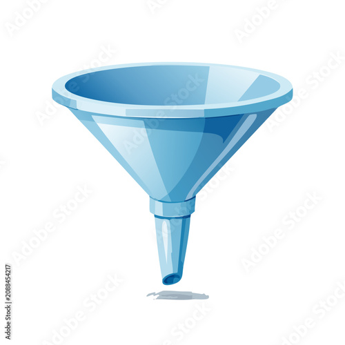 Blue funnel on white background
