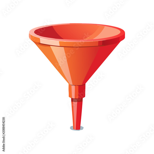 Orange funnel against a white background