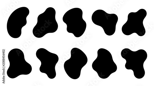 Photos Black irregular shapes on white background