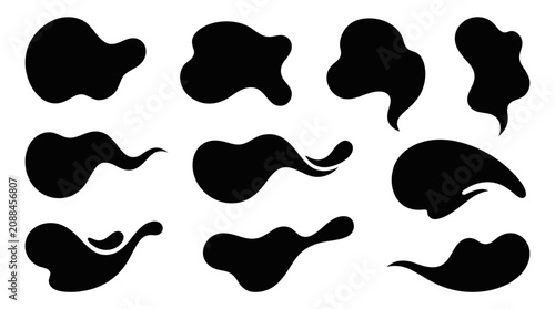 Tableau sur toile Set of black mustache silhouettes