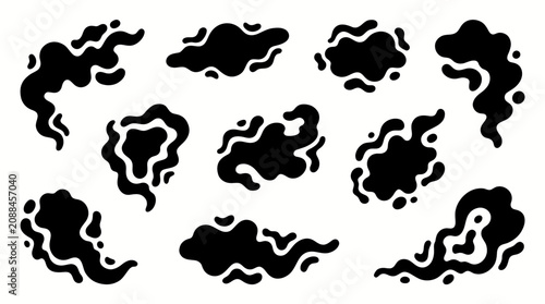 Quadro su tela Black ink blot swatches