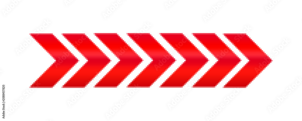 Obraz premium Red Chevron Arrow Direction Icon Isolated on Transparent Background | Modern Forward Navigation Symbol PNG Design Element