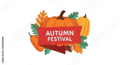Autumn Festival Seasonal Logo Design.