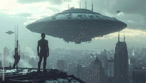 UFO over Cityscape.