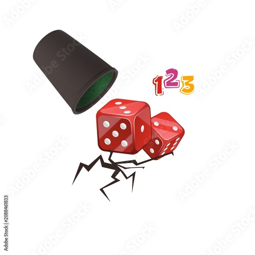 Twi Red dice on the floor