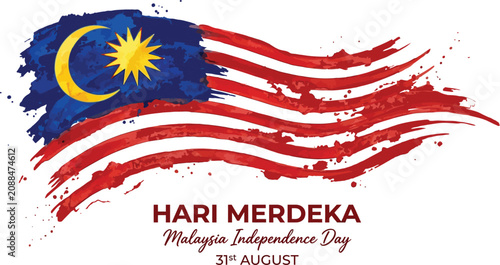 Vibrant malaysian flag design for hari merdeka celebrations
