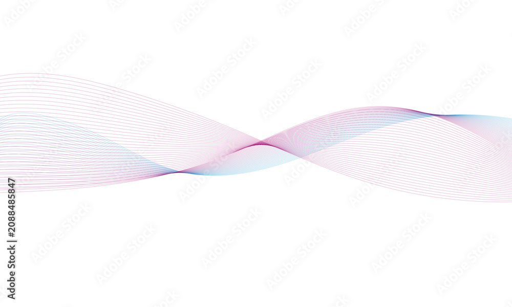 Fototapeta premium Pastel pink and blue wavy ribbon background, abstract gradient texture