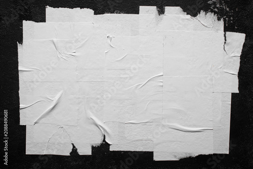 Fotografie Close-up of white poster with folds.