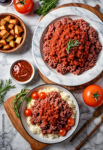 Ground beef with tomato sau...