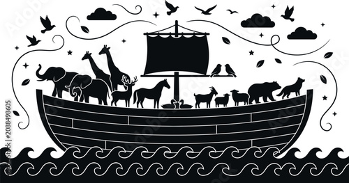 Photos Noah's Ark with Animals Silhouette