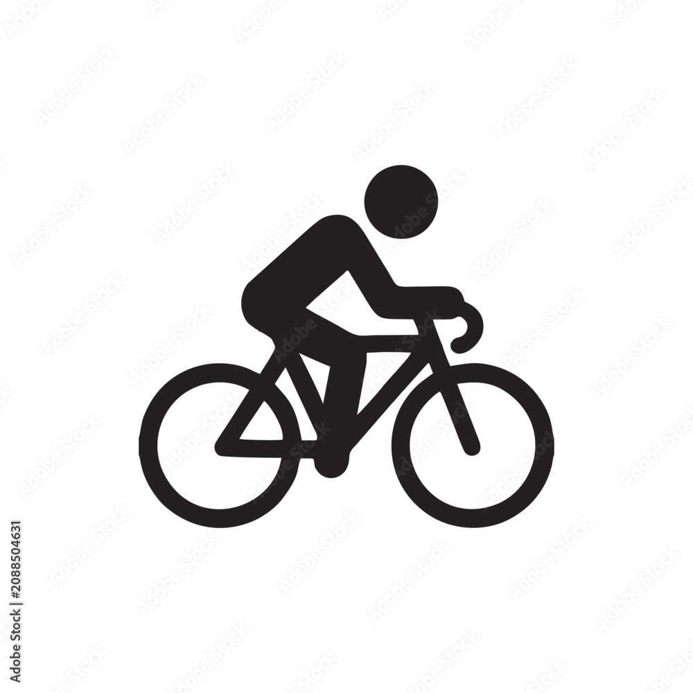 Obraz premium Man on bicycle icon, The man ride bicycle icon, bicycle icon, Bike. Bicycle vector icon. Concept of cycling.