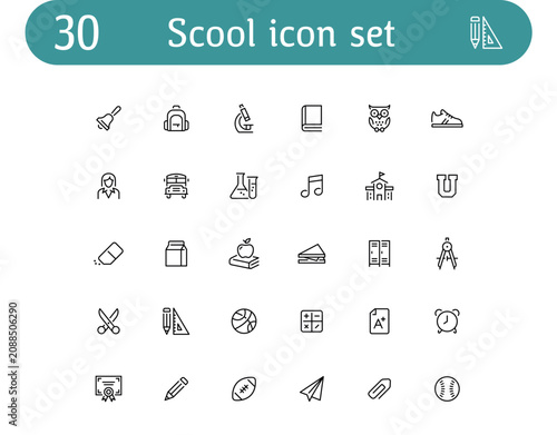 School education line icons set