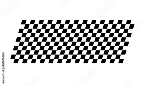 Black and white checkered pattern on transparent background racing flag.