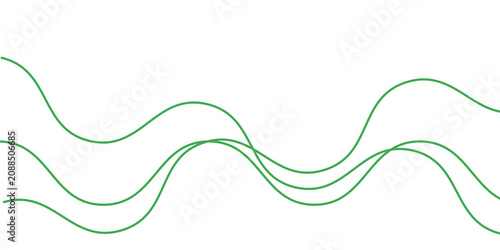 Three wavy green lines on transparent checkered background, representing sound waves.