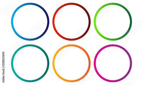 фотографія Colorful Gradient Circles - Modern Vector Icon Set in transperent bg