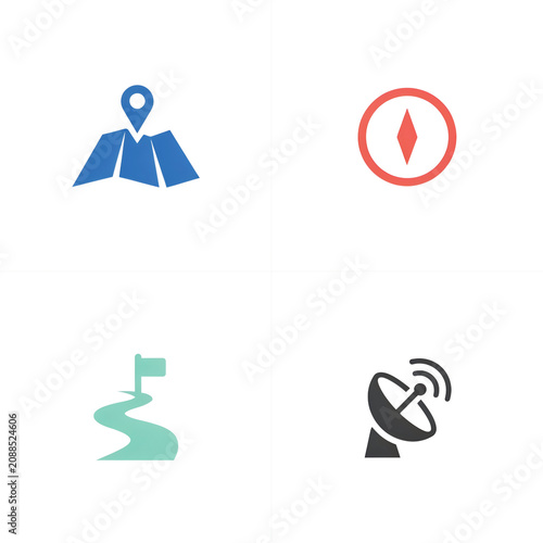 Fotografie High-angle view of four navigational icons in a grid layout
