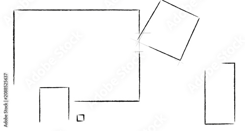 Cuadro en lienzo Modern minimalist house with attached garage and separate storage shed Vector