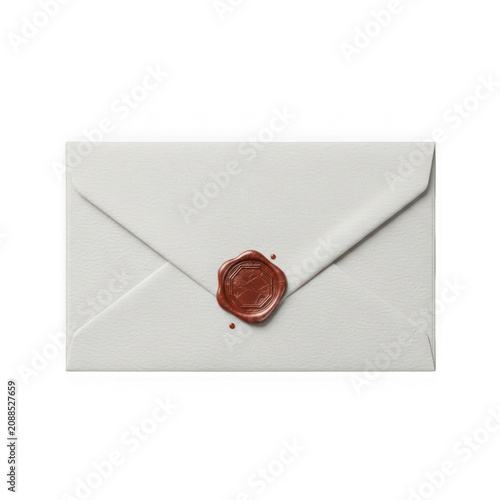 White envelope with red wax seal