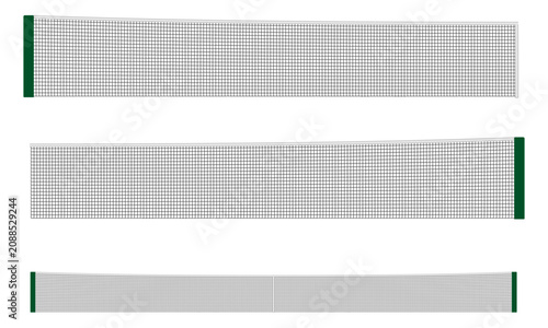 double tennis net, front view vector illustration isolated on white background.