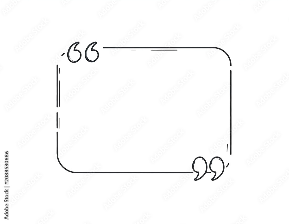 Fototapeta premium Minimal Hand Drawn Quote Frame on Light Gray Background