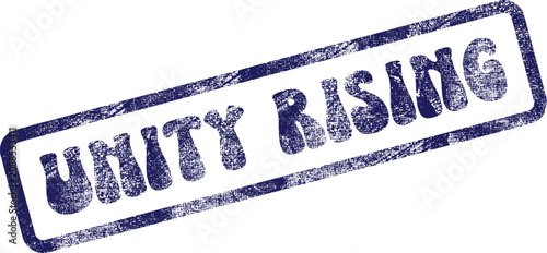 Quadro em tela A textured rubber stamp effect proudly displays the powerful call of Unity Risin