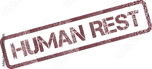 Tableau sur toile A textured red grunge stamp impression clearly states the important phrase Human