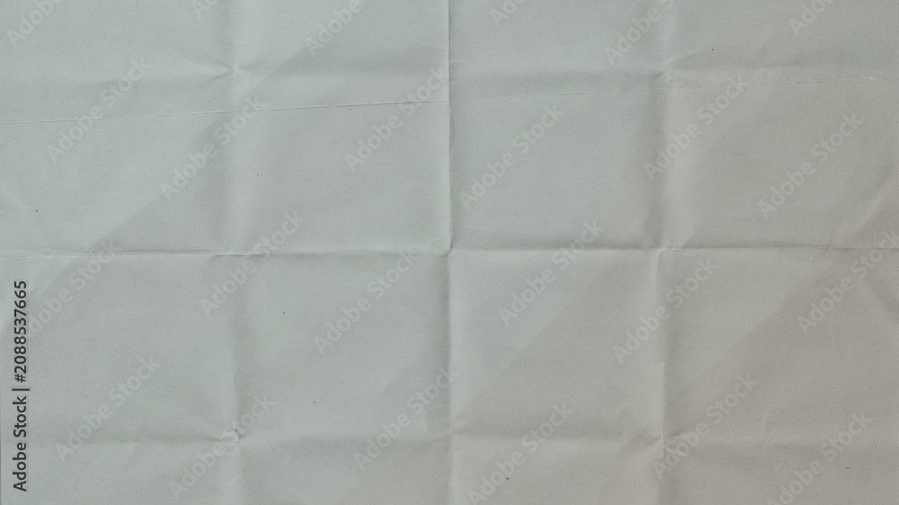 Fototapeta premium Folded white paper texture with grid creases, crumpled parchment background, minimalist geometric paper surface for overlay and design