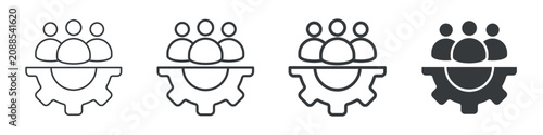 Team Management Different Icon Set Simple Style Collection 