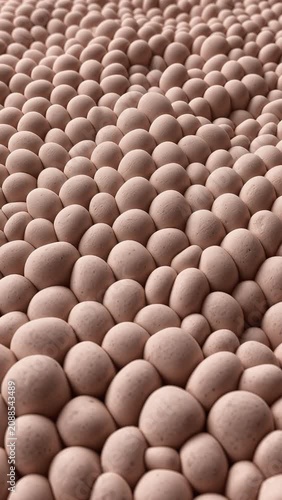 Irregular ceramic cells expand and contract gently while preserving continuous contact across the entire surface