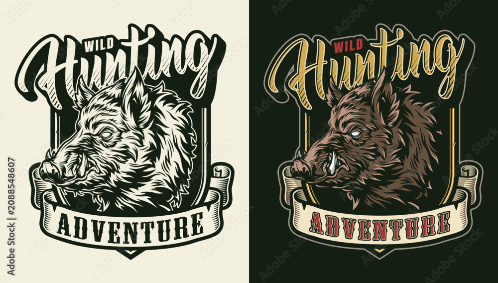 Fototapeta premium Wild hunting poster design