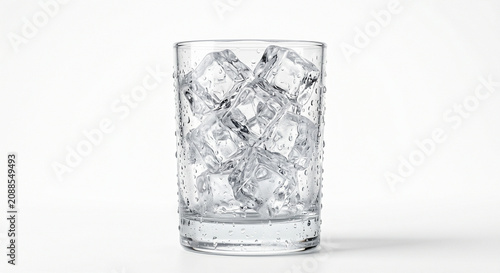 image of a cleared ice glass with a white background