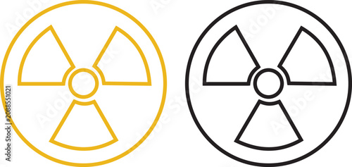 Photos Radiation symbol icon set collection with nuclear hazard warning signs in black